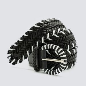 NWT 16 Ply Handwoven Belt Black/White Size 90cm By Dragon Diffusion